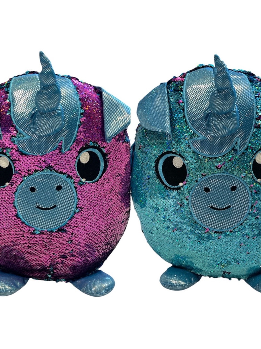 SHIMMEEZ Yaffa the Unicorn Sparkly Plush Reversible Sequins Fun Toy Pink & Blue